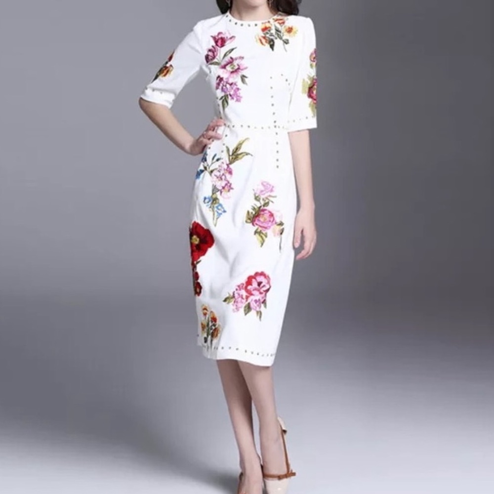 Bonita Embroidery white dress